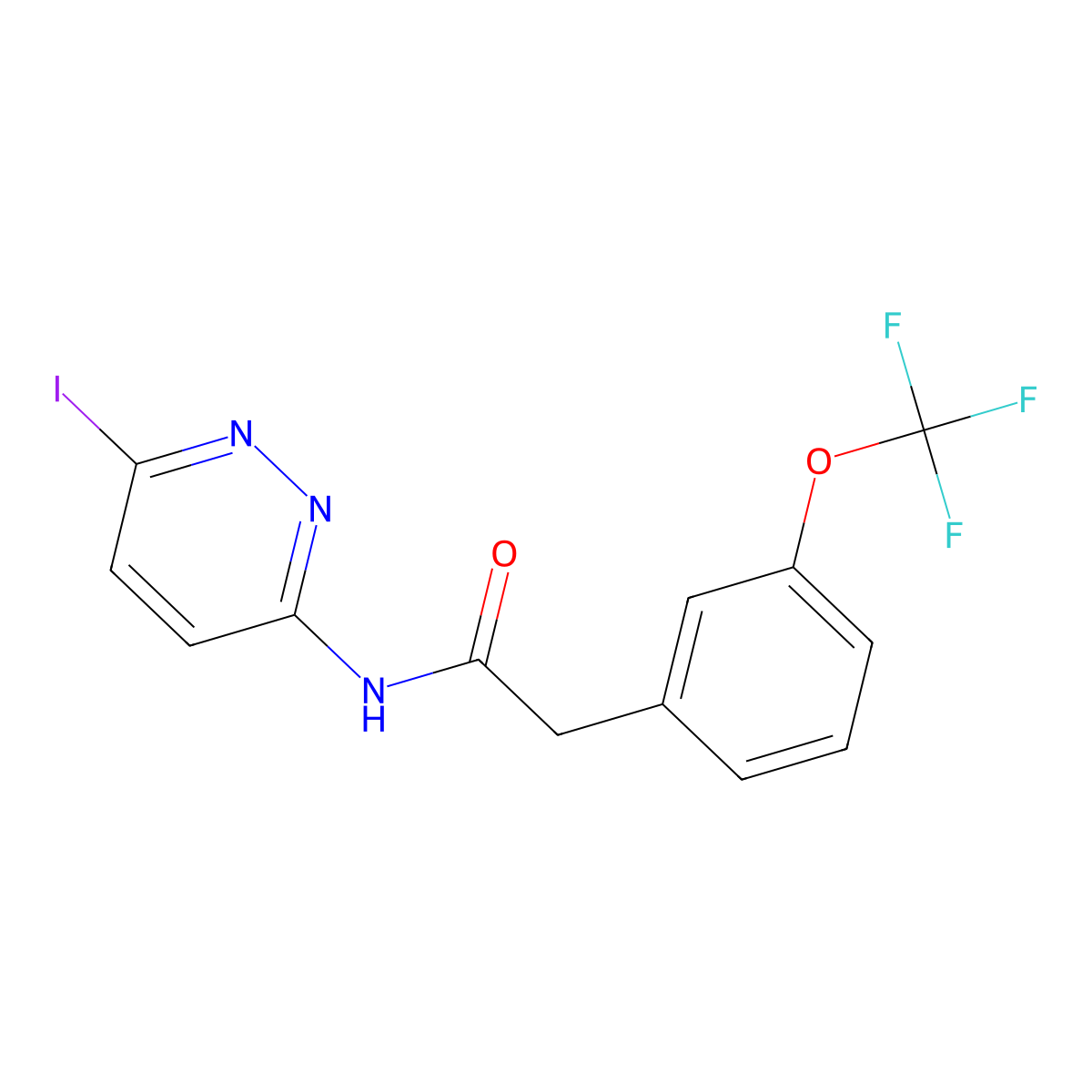 N-(6-Iodopyridazin-3-yl)-2-(3-(trifluoromethoxy)phenyl)acetamide molecular structure, CAS 1853165-17-9