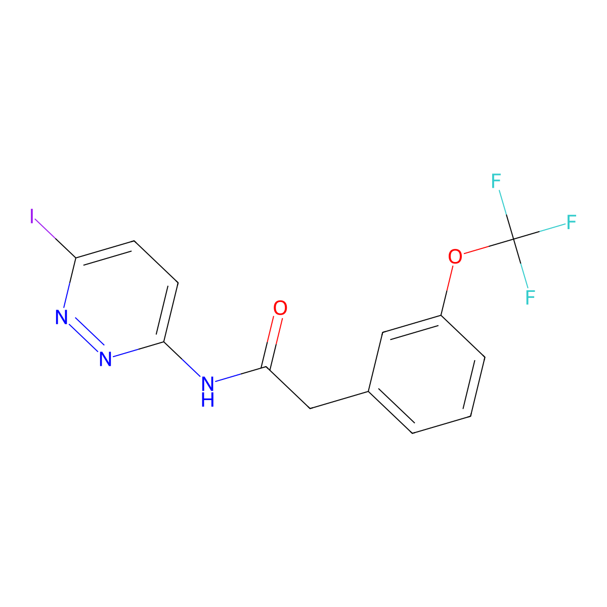 N-(6-Iodopyridazin-3-yl)-2-(3-(trifluoromethoxy)phenyl)acetamide molecular structure, CAS 1853165-17-9