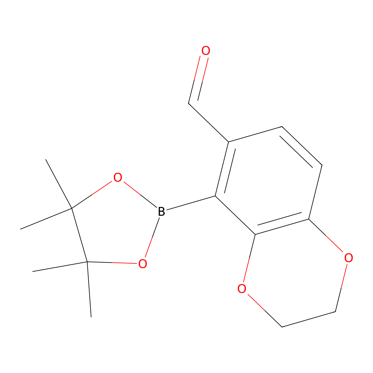 5-(Tetramethyl-1,3,2-dioxaborolan-2-yl)-2,3-dihydro-1,4-benzodioxine-6-carbaldehyde molecular structure, CAS 1853176-80-3