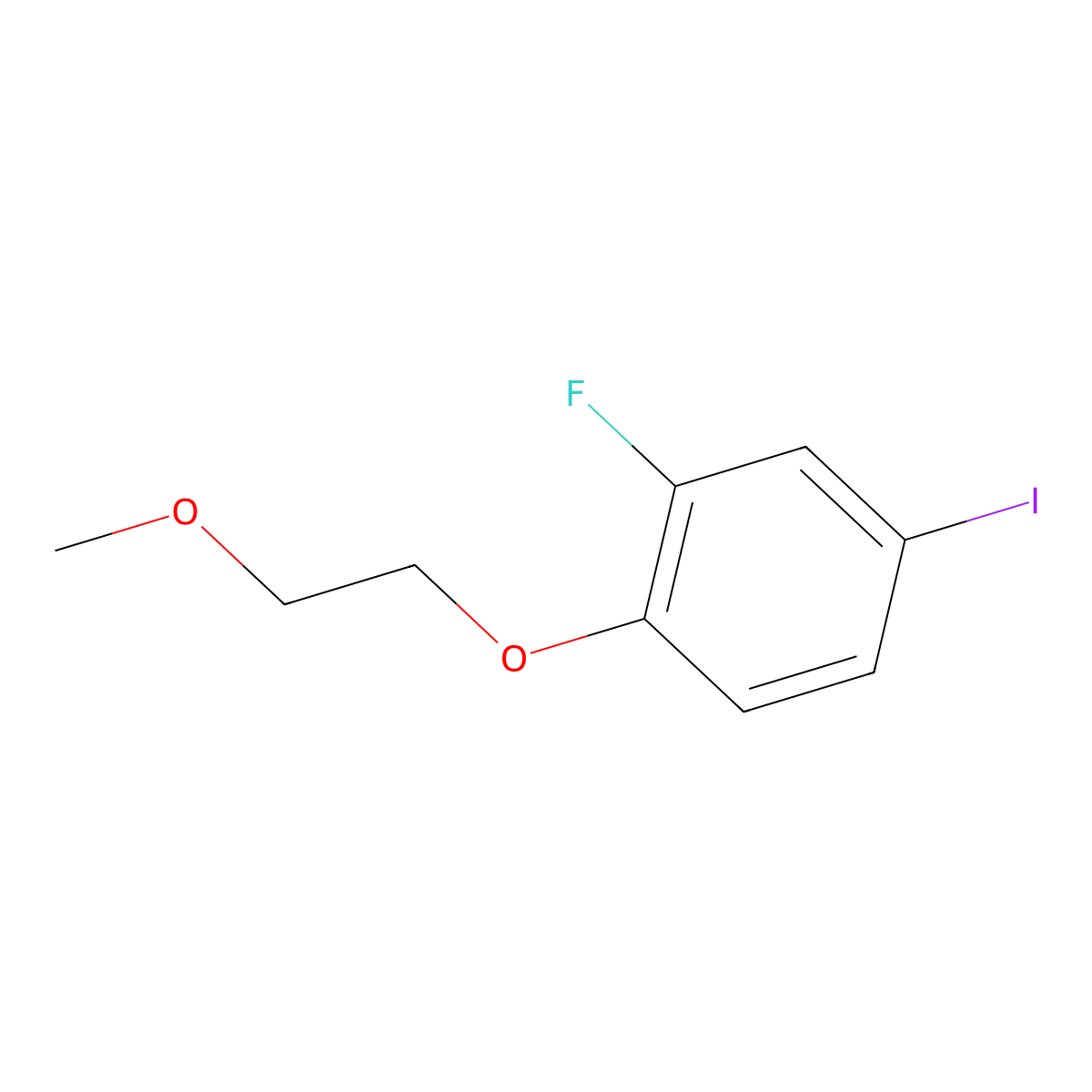 2-Fluoro-4-iodo-1-(2-methoxyethoxy)benzene molecular structure, CAS 1853184-83-4