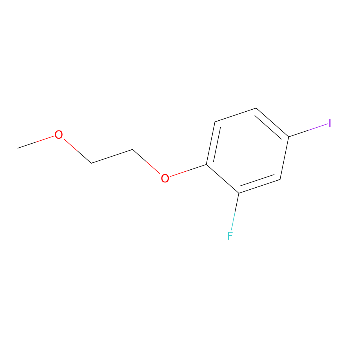 2-Fluoro-4-iodo-1-(2-methoxyethoxy)benzene molecular structure, CAS 1853184-83-4