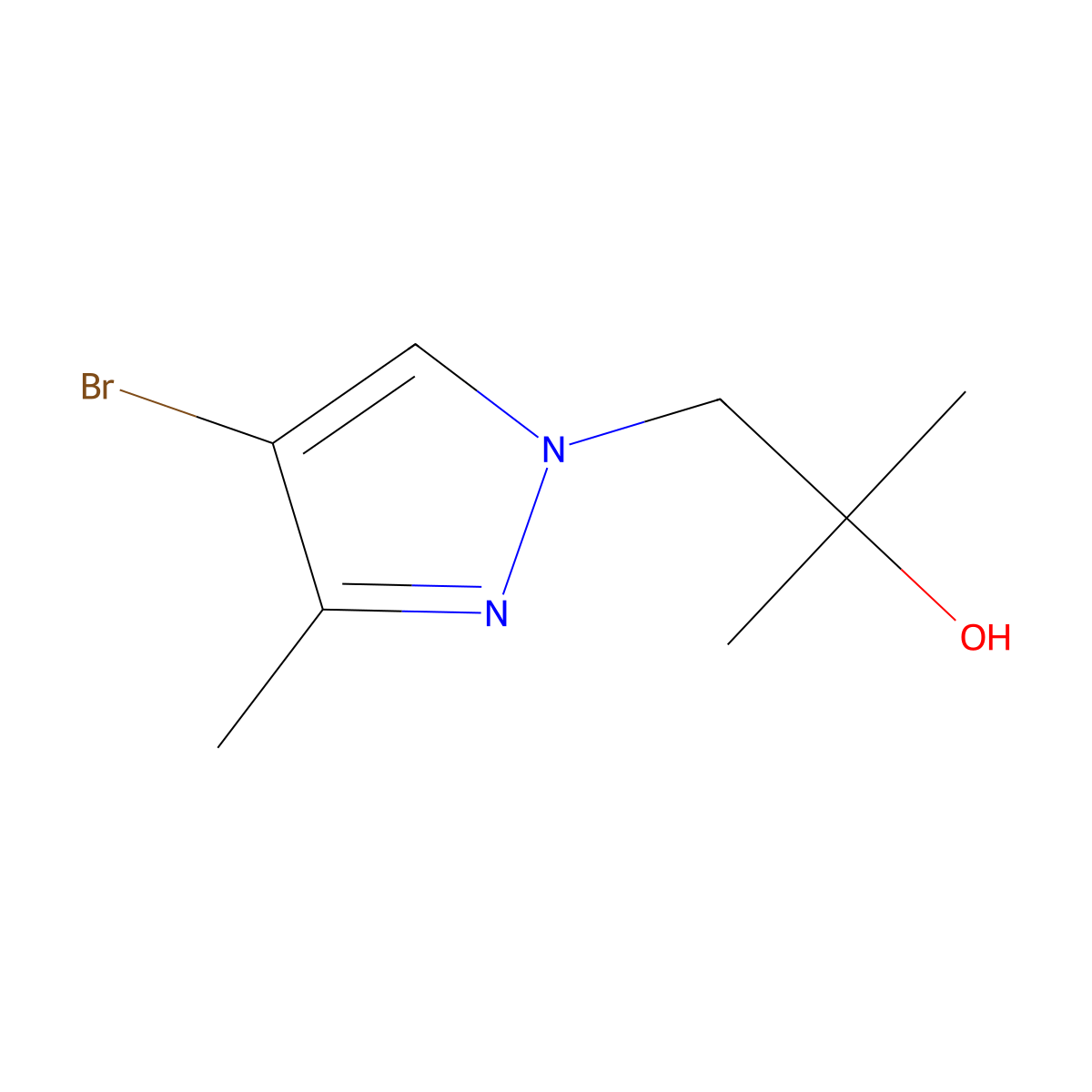 1-(4-Bromo-3-methyl-1H-pyrazol-1-yl)-2-methylpropan-2-ol molecular structure, CAS 1853185-71-3