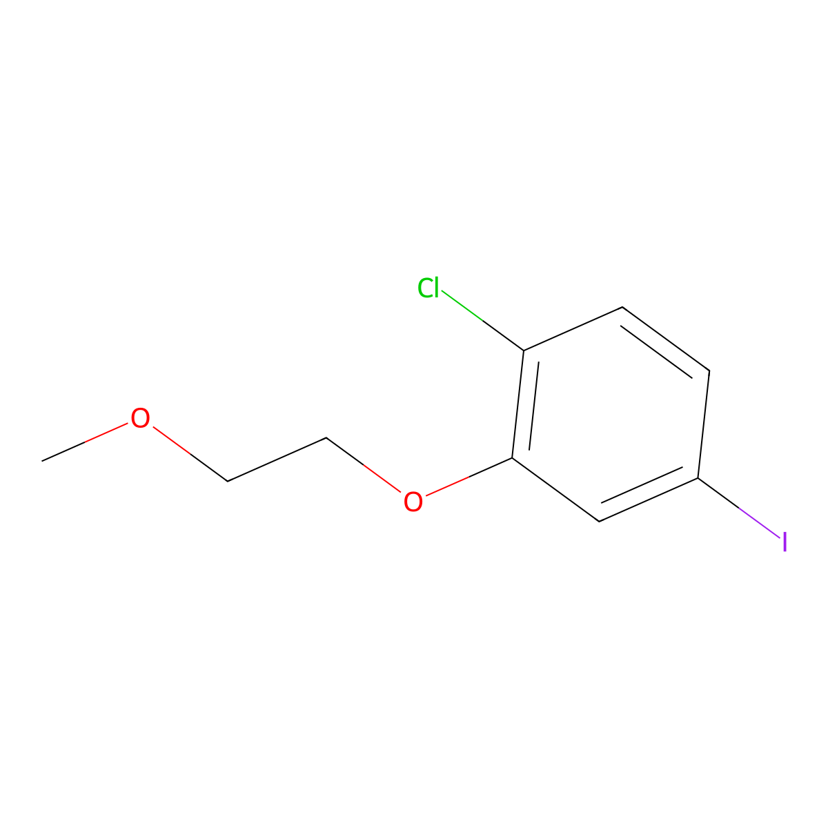 1-Chloro-4-iodo-2-(2-methoxyethoxy)benzene molecular structure, CAS 1853186-05-6