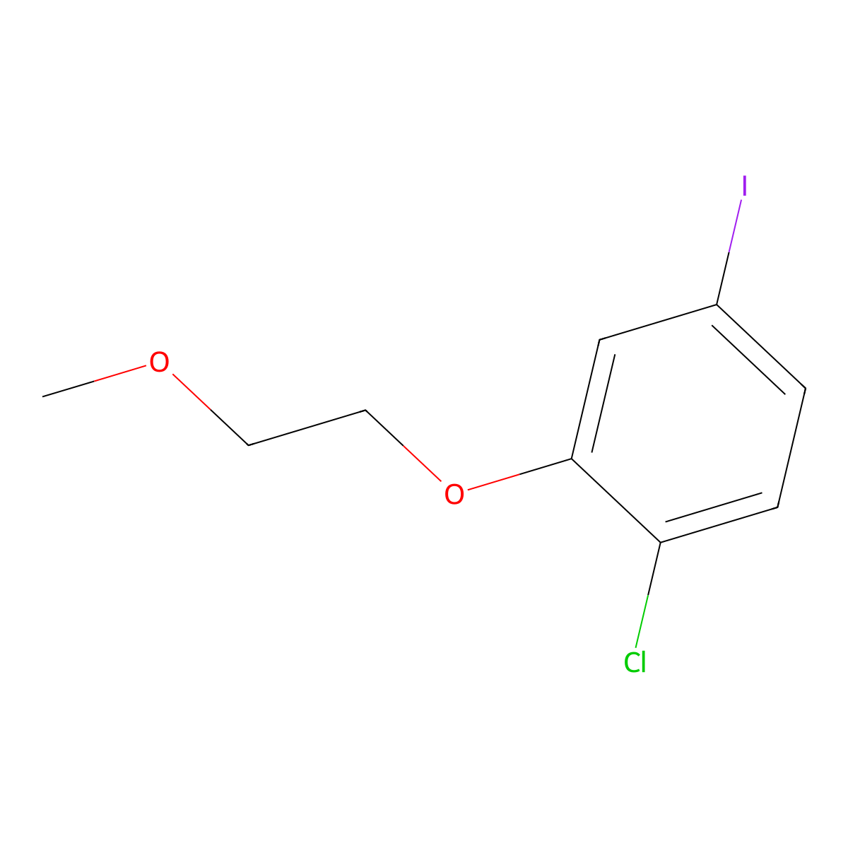 1-Chloro-4-iodo-2-(2-methoxyethoxy)benzene molecular structure, CAS 1853186-05-6