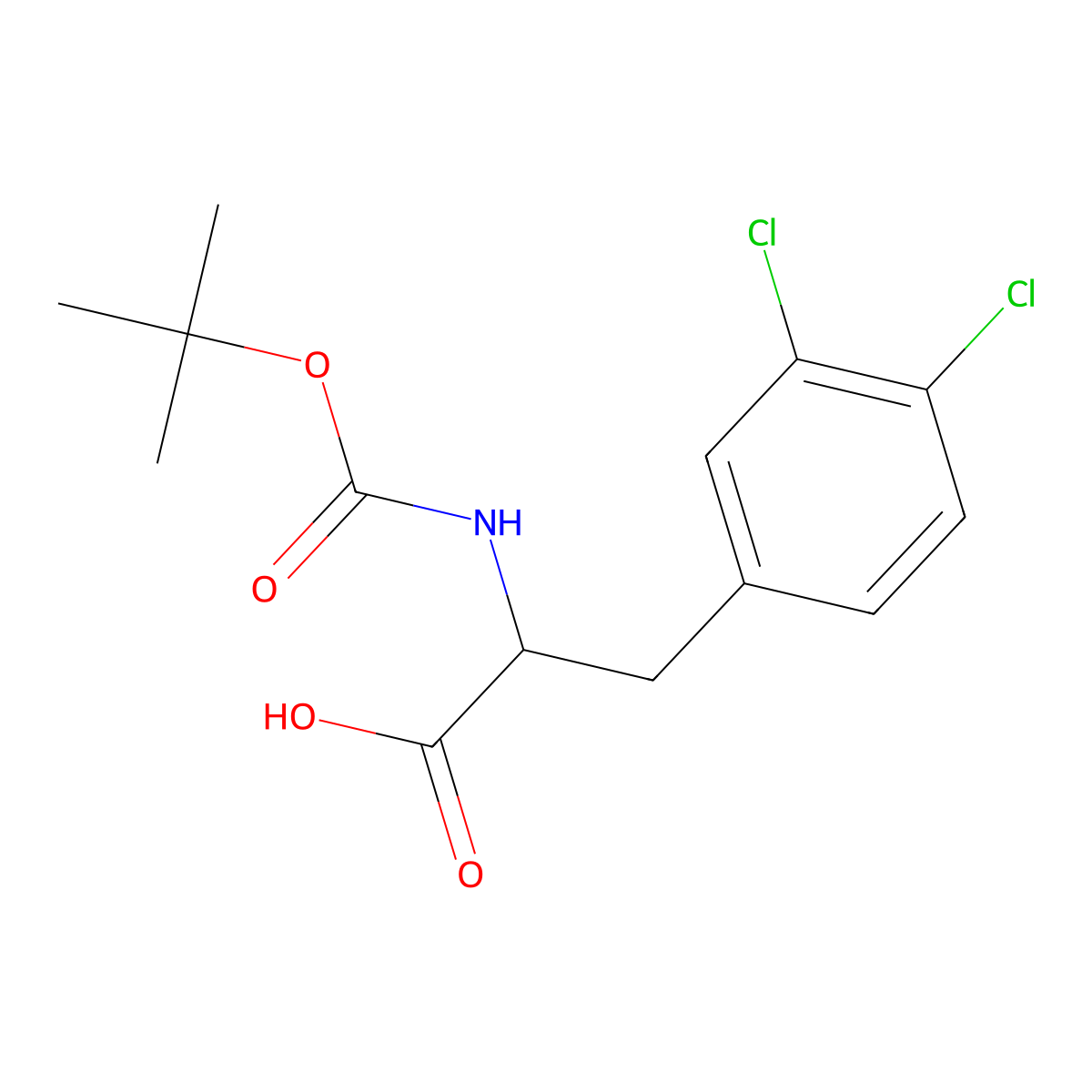 3-(3,4-dichlorophenyl)-2-[(2-methylpropan-2-yl)oxycarbonylamino]propanoic Acid molecular structure, CAS 185321-62-4