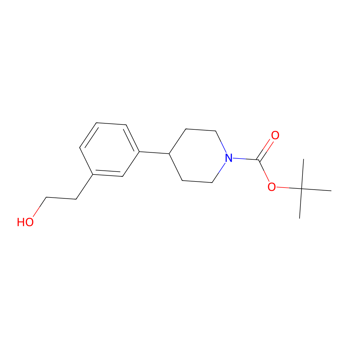 tert-Butyl 4-(3-(2-hydroxyethyl)phenyl)piperidine-1-carboxylate molecular structure, CAS 1853217-57-8