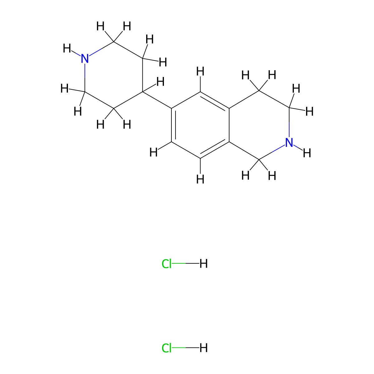 6-(Piperidin-4-yl)-1,2,3,4-tetrahydroisoquinoline dihydrochloride molecular structure, CAS 1853217-59-0