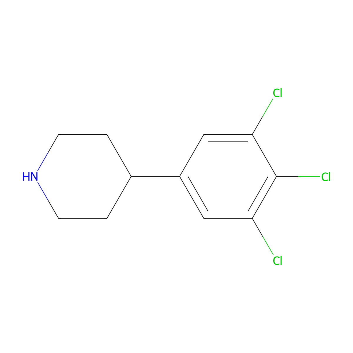 4-(3,4,5-Trichlorophenyl)piperidine molecular structure, CAS 1853217-61-4