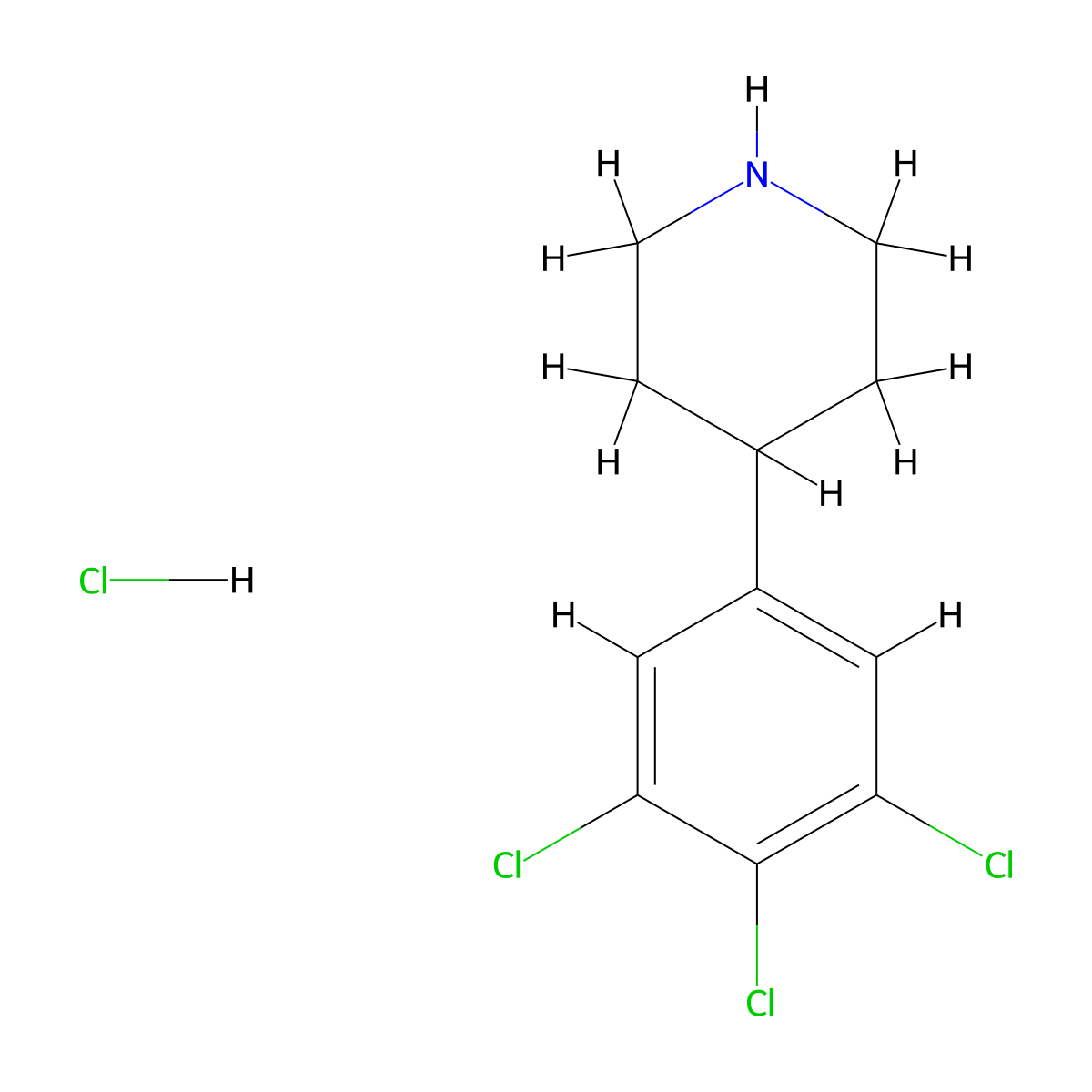 4-(3,4,5-Trichlorophenyl)piperidine hydrochloride molecular structure, CAS 1853217-62-5