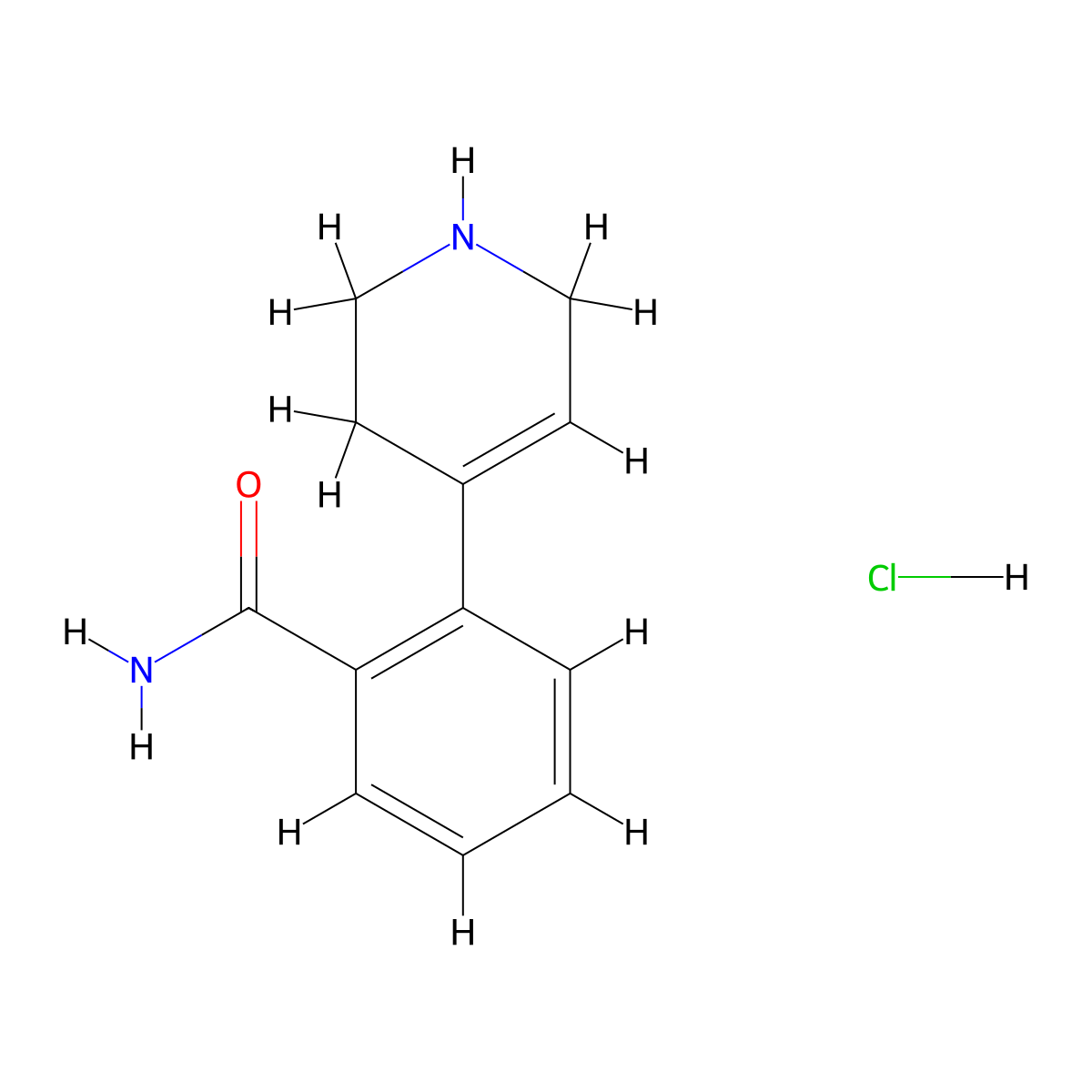 2-(1,2,3,6-Tetrahydropyridin-4-yl)benzamide hydrochloride molecular structure, CAS 1853217-67-0