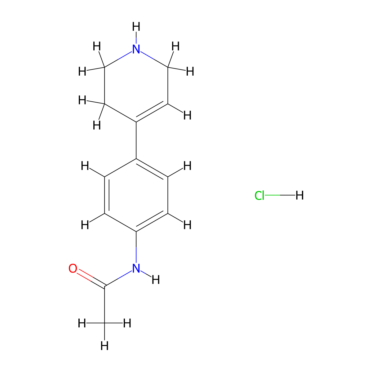 N-(4-(1,2,3,6-Tetrahydropyridin-4-yl)phenyl)acetamide hydrochloride molecular structure, CAS 1853217-69-2