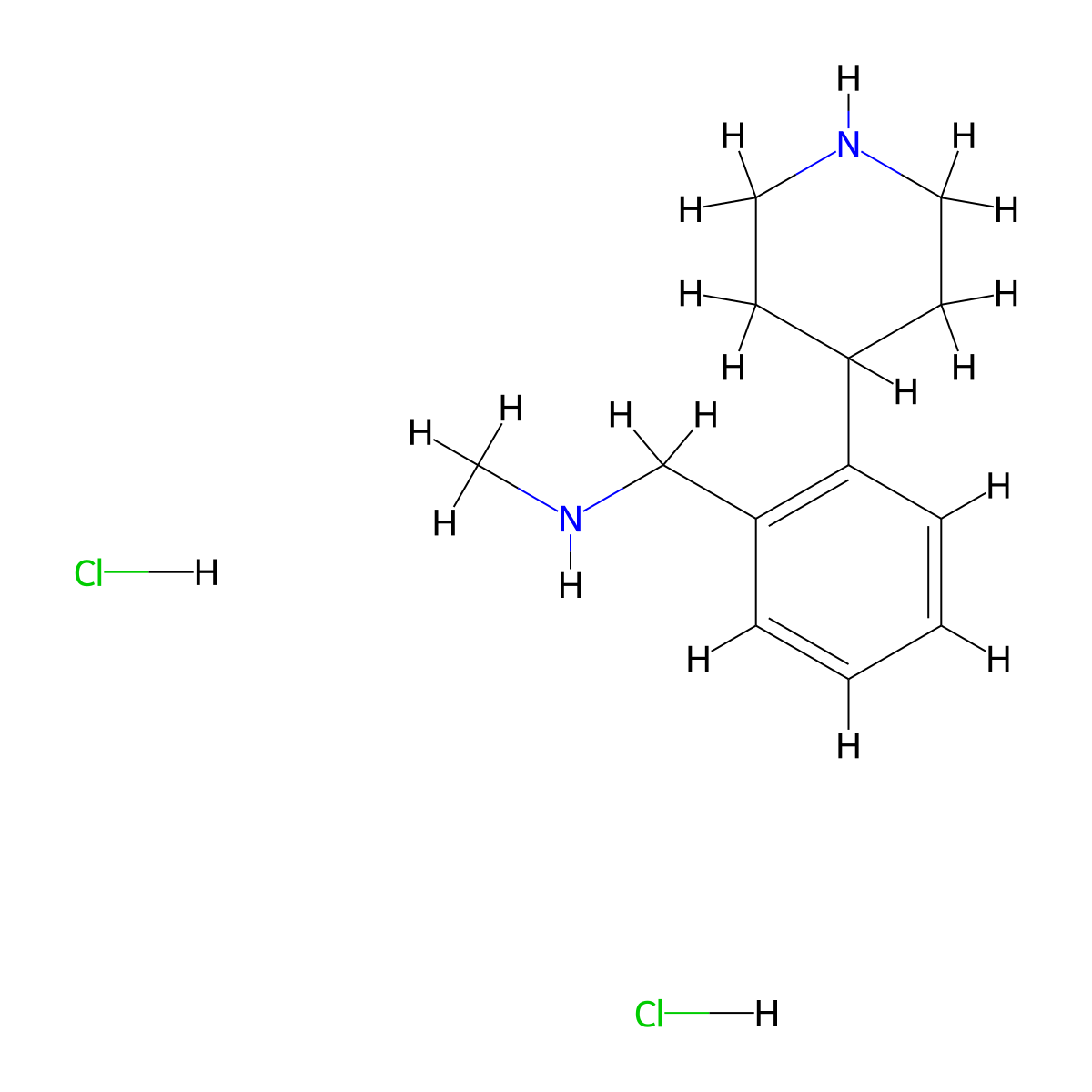 N-Methyl-1-(2-(piperidin-4-yl)phenyl)methanamine dihydrochloride molecular structure, CAS 1853217-73-8