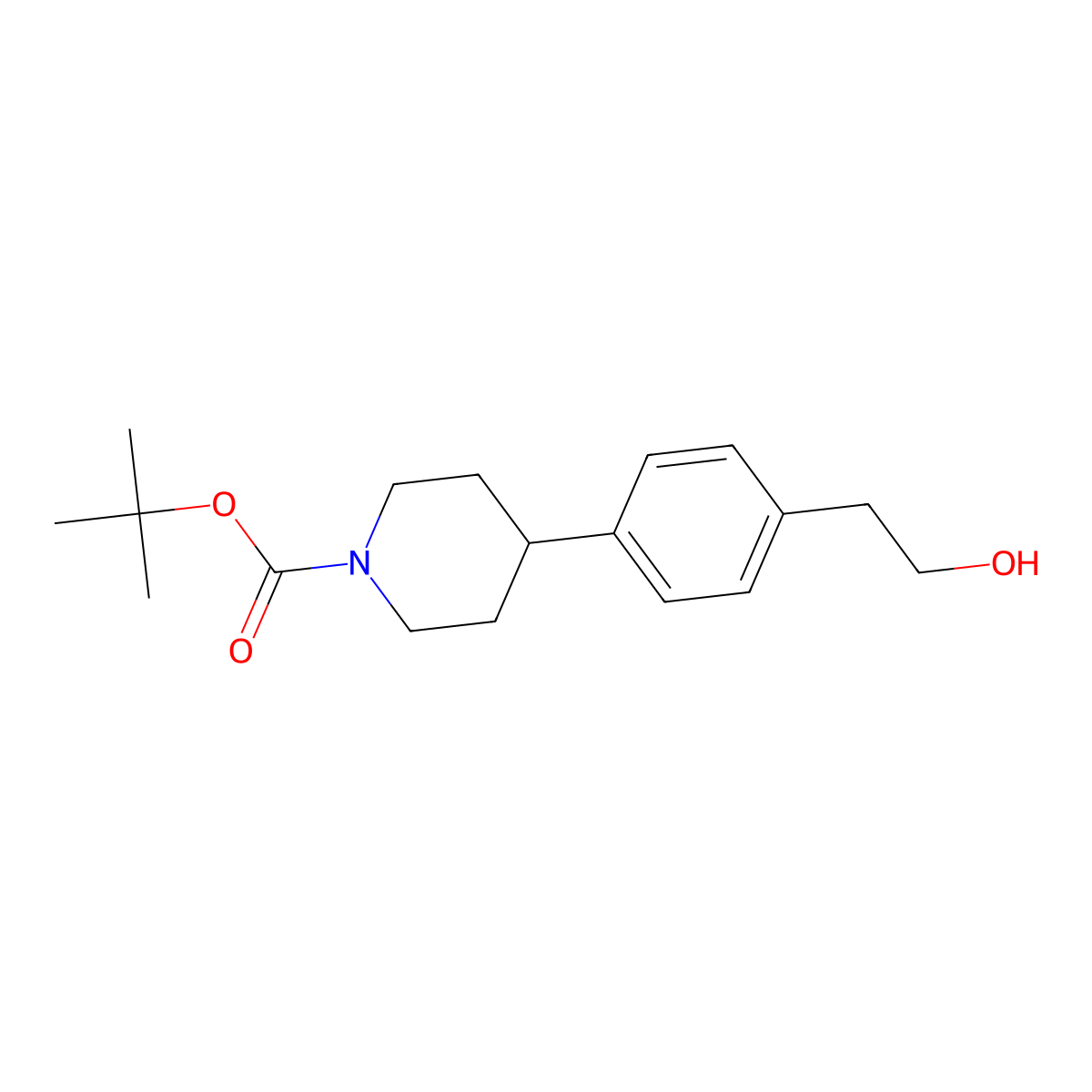 tert-Butyl 4-(4-(2-hydroxyethyl)phenyl)piperidine-1-carboxylate molecular structure, CAS 1853217-74-9