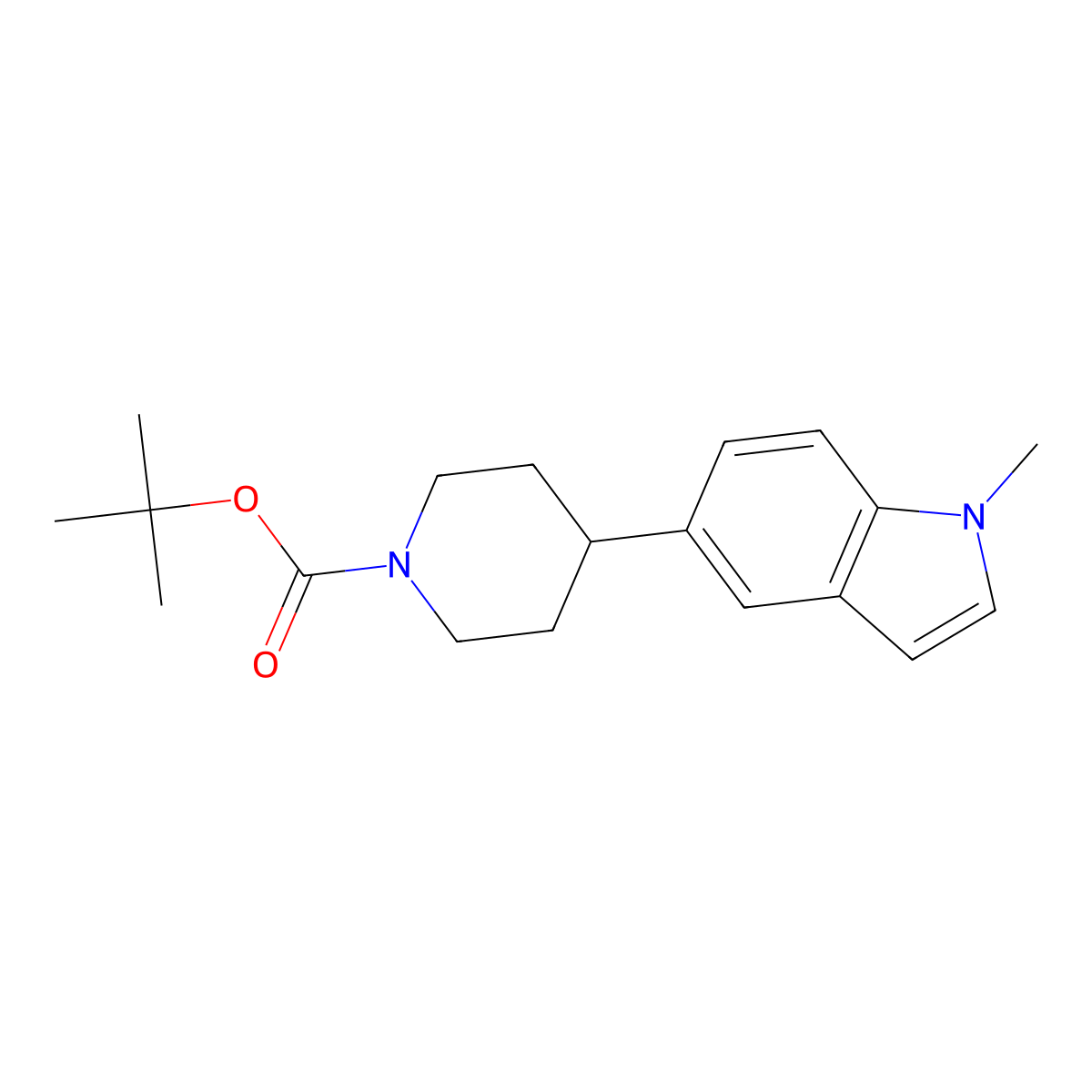 tert-Butyl 4-(1-methyl-1H-indol-5-yl)piperidine-1-carboxylate molecular structure, CAS 1853217-77-2