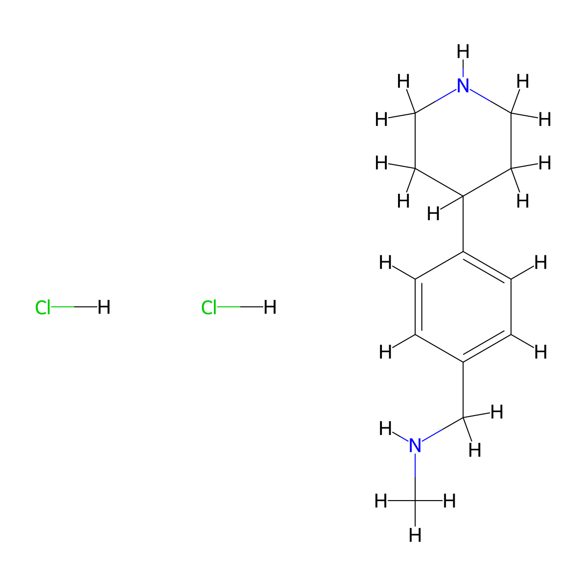 N-Methyl-1-(4-(piperidin-4-yl)phenyl)methanamine dihydrochloride molecular structure, CAS 1853217-79-4
