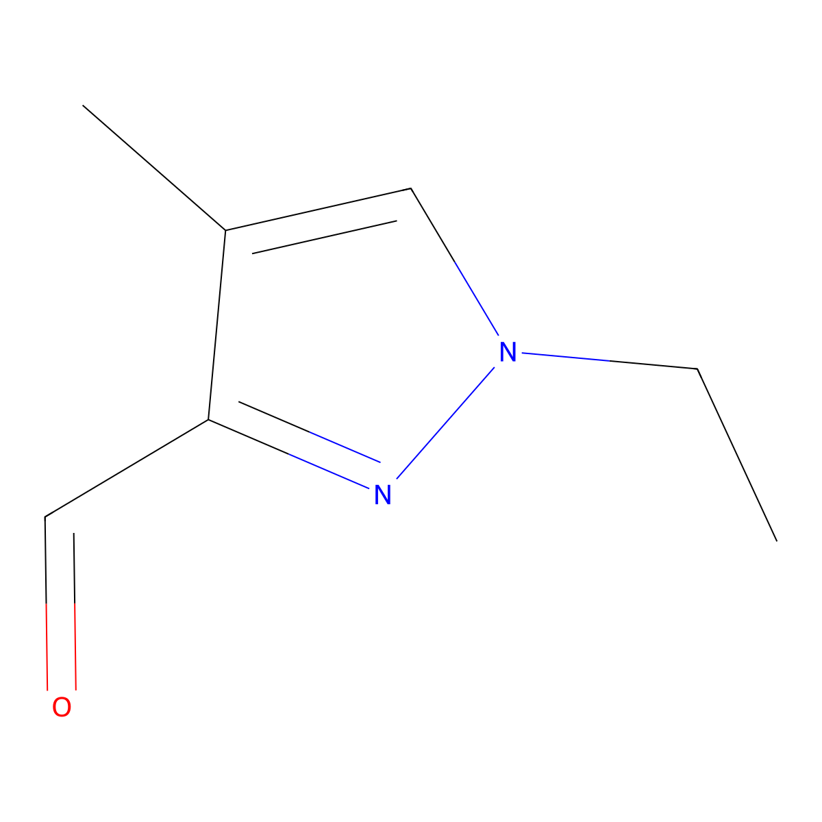 1-ethyl-4-methyl-1H-pyrazole-3-carbaldehyde molecular structure, CAS 1853219-36-9