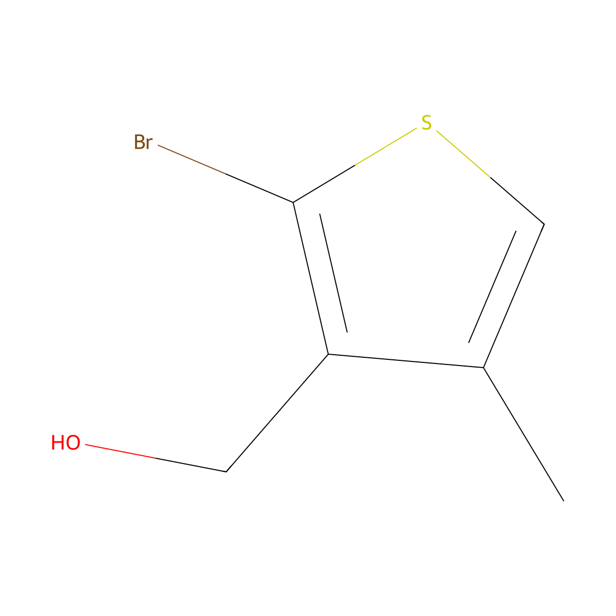 (2-Bromo-4-methylthiophen-3-yl)methanol molecular structure, CAS 1853236-73-3