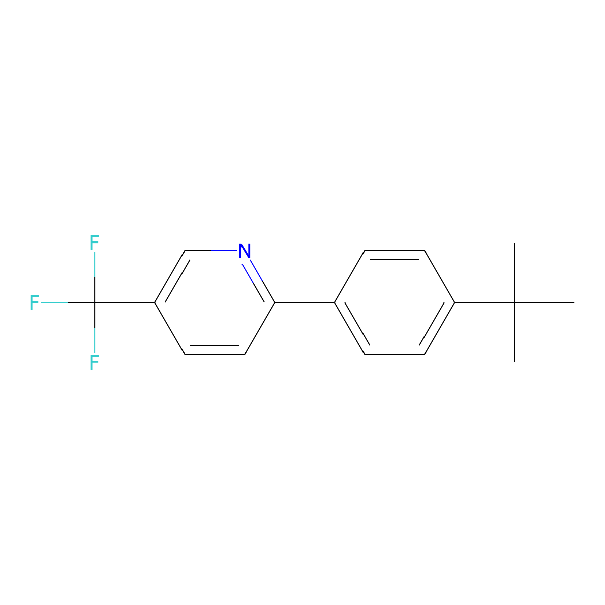 2-(4-(tert-Butyl)phenyl)-5-(trifluoromethyl)pyridine molecular structure, CAS 1853241-32-3