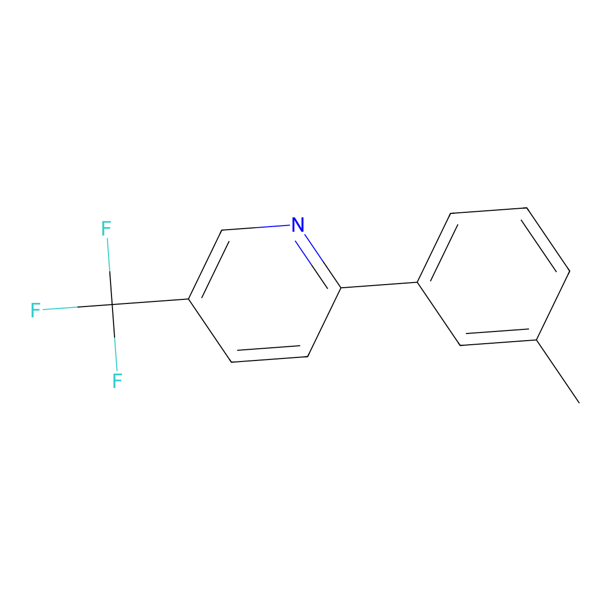 2-(3-Methylphenyl)-5-(trifluoromethyl)pyridine molecular structure, CAS 1853241-33-4
