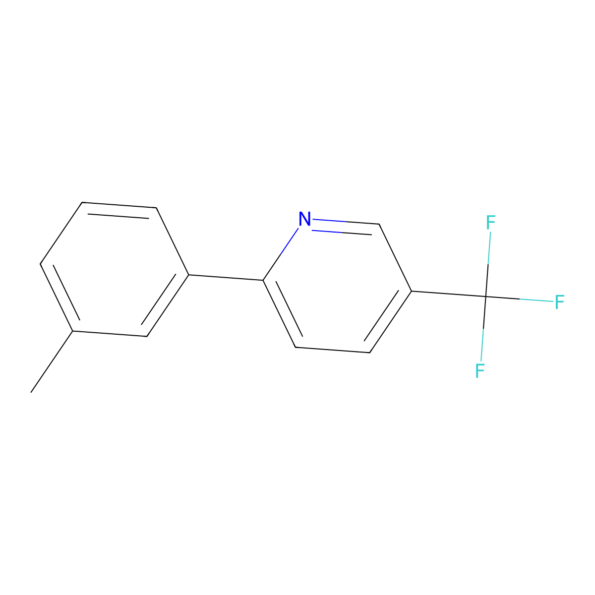 2-(3-Methylphenyl)-5-(trifluoromethyl)pyridine molecular structure, CAS 1853241-33-4