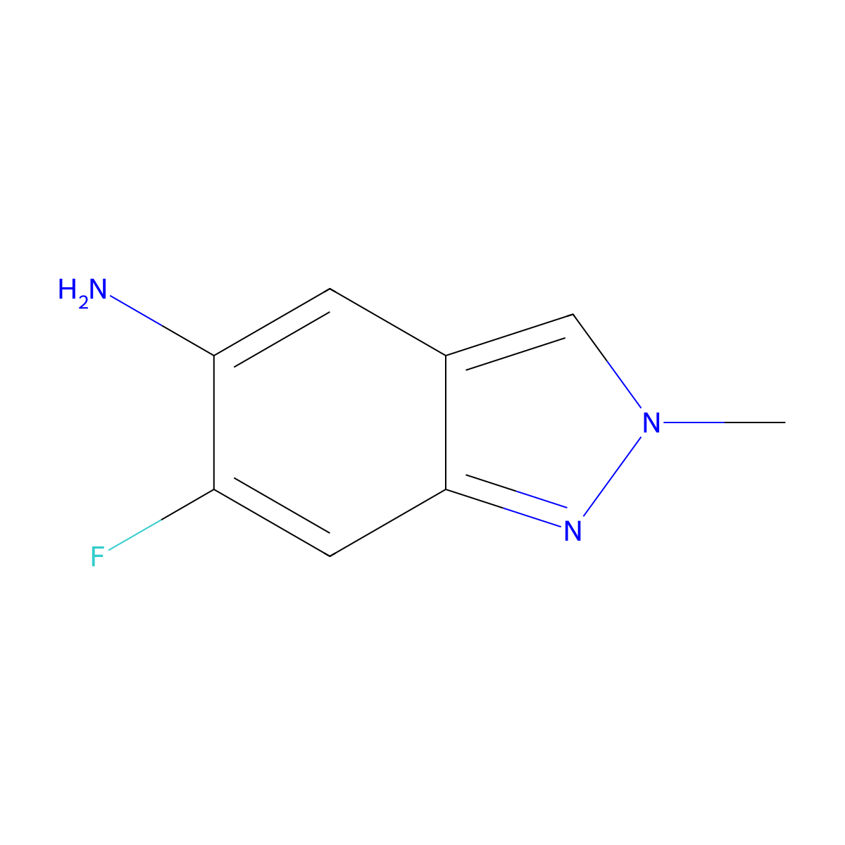 6-Fluoro-2-methyl-2H-indazol-5-amine molecular structure, CAS 1853272-38-4