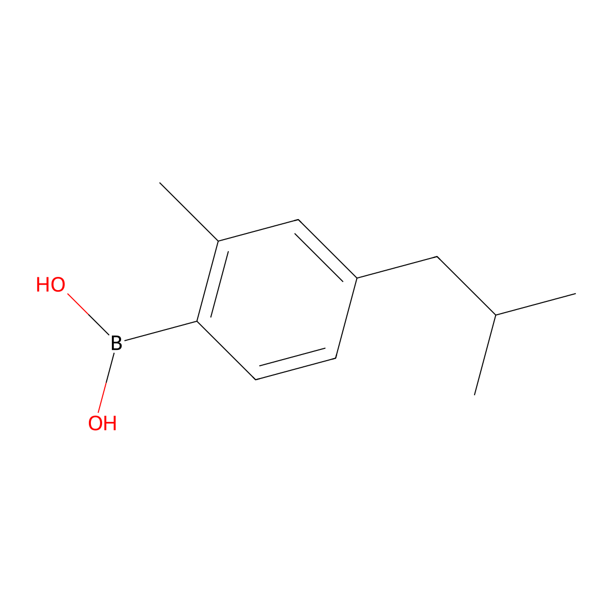[2-Methyl-4-(2-methylpropyl)phenyl]boronic acid molecular structure, CAS 185329-97-9