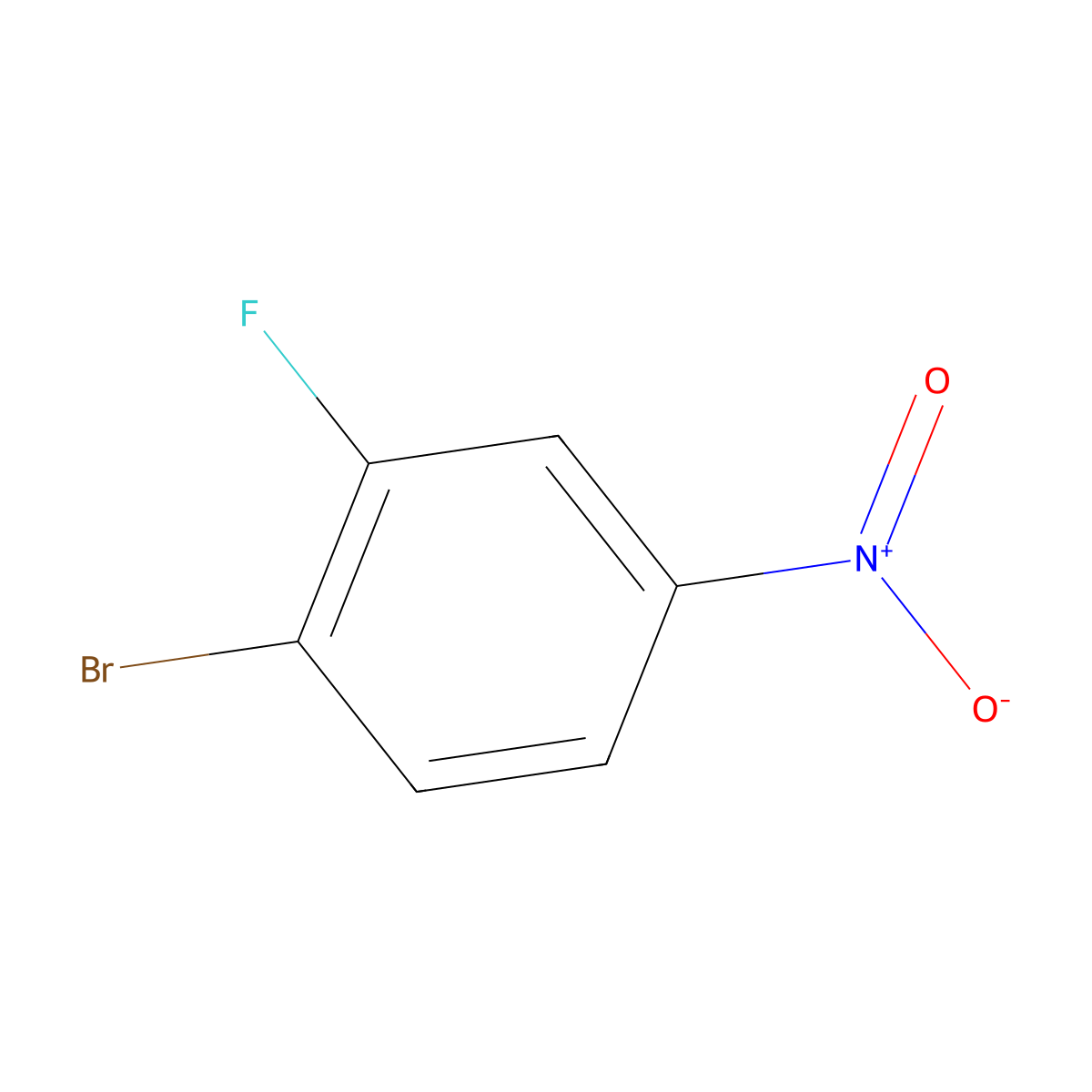 1-Bromo-2-fluoro-4-nitrobenzene molecular structure, CAS 185331-69-5