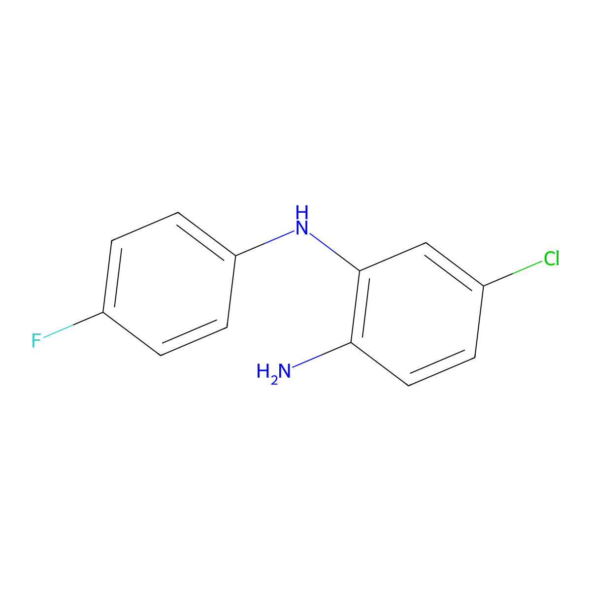 5-chloro-N1-(4-fluorophenyl)benzene-1,2-diamine molecular structure, CAS 185332-34-7