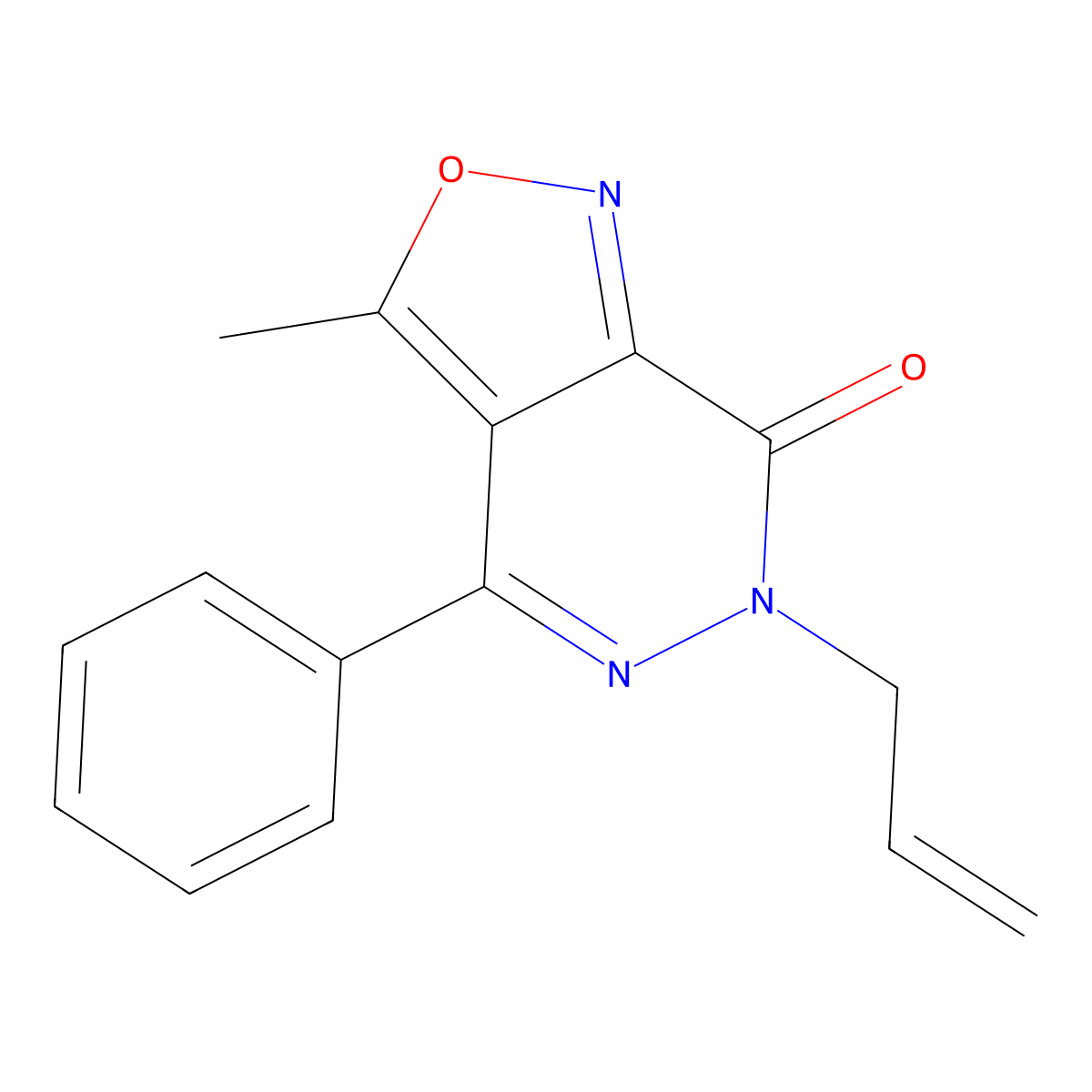 6-allyl-3-methyl-4-phenylisoxazolo[3,4-d]pyridazin-7(6H)-one molecular structure, CAS 185333-65-7