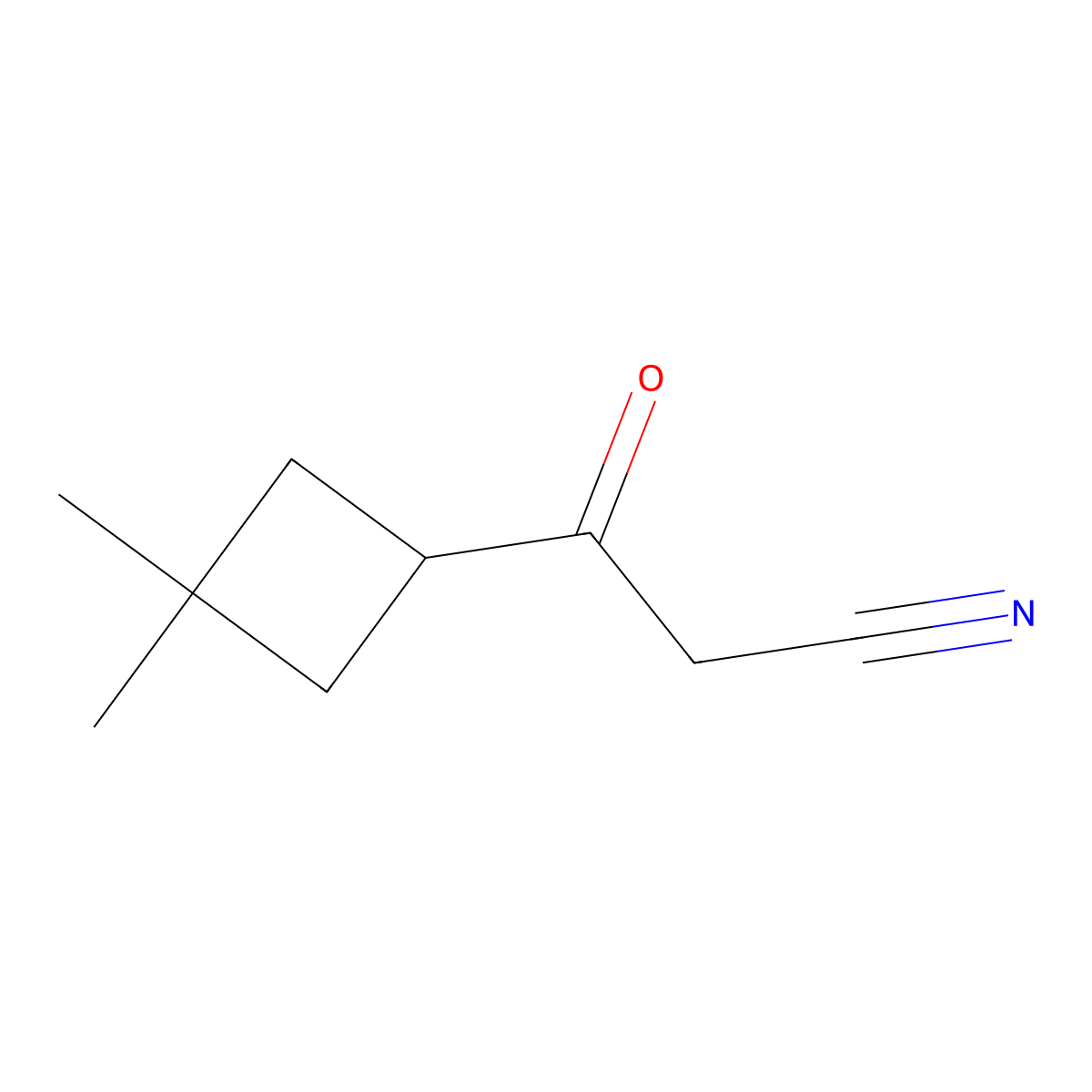 3-(3,3-Dimethylcyclobutyl)-3-oxopropanenitrile molecular structure, CAS 1853338-90-5