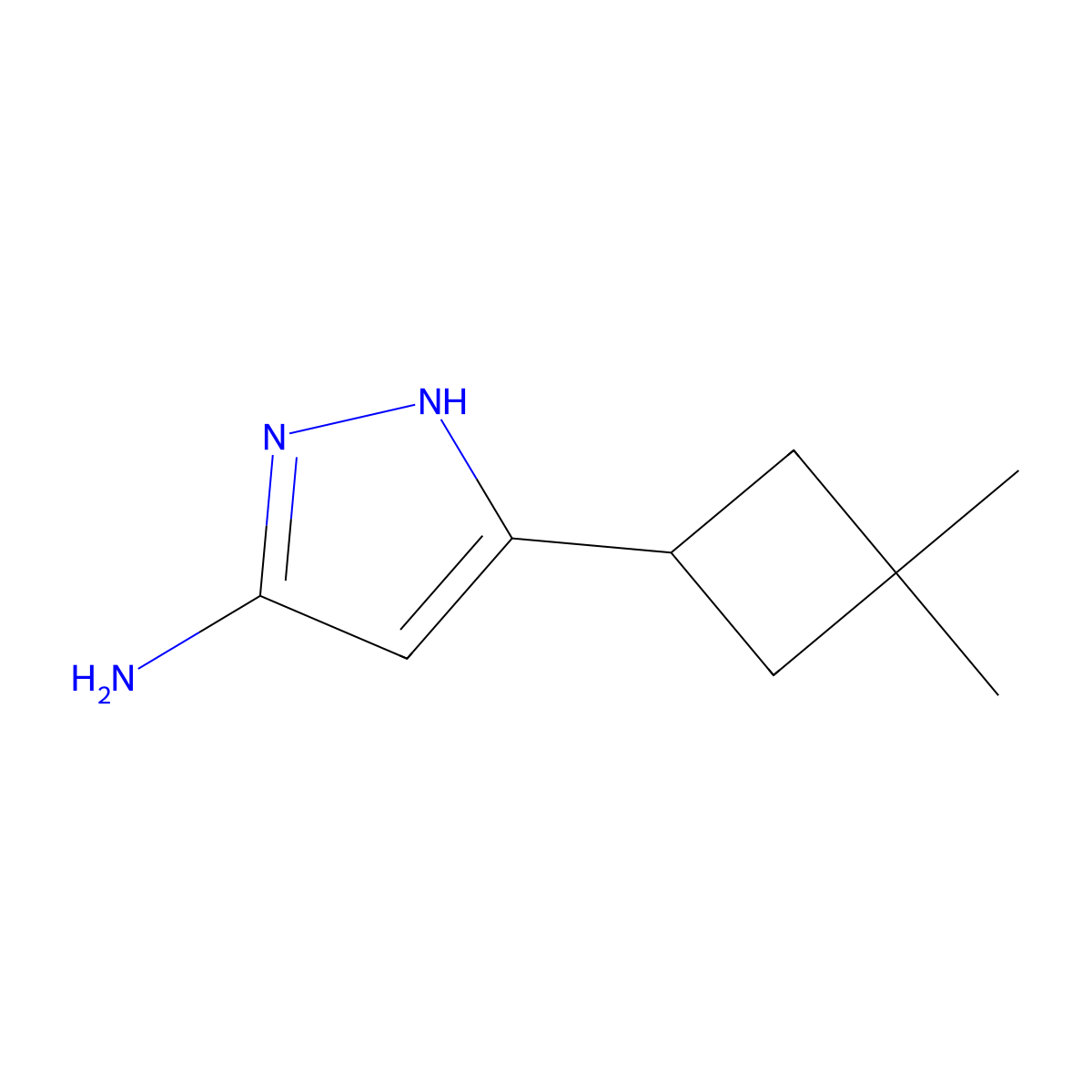 5-(3,3-Dimethylcyclobutyl)-1H-pyrazol-3-amine molecular structure, CAS 1853338-91-6