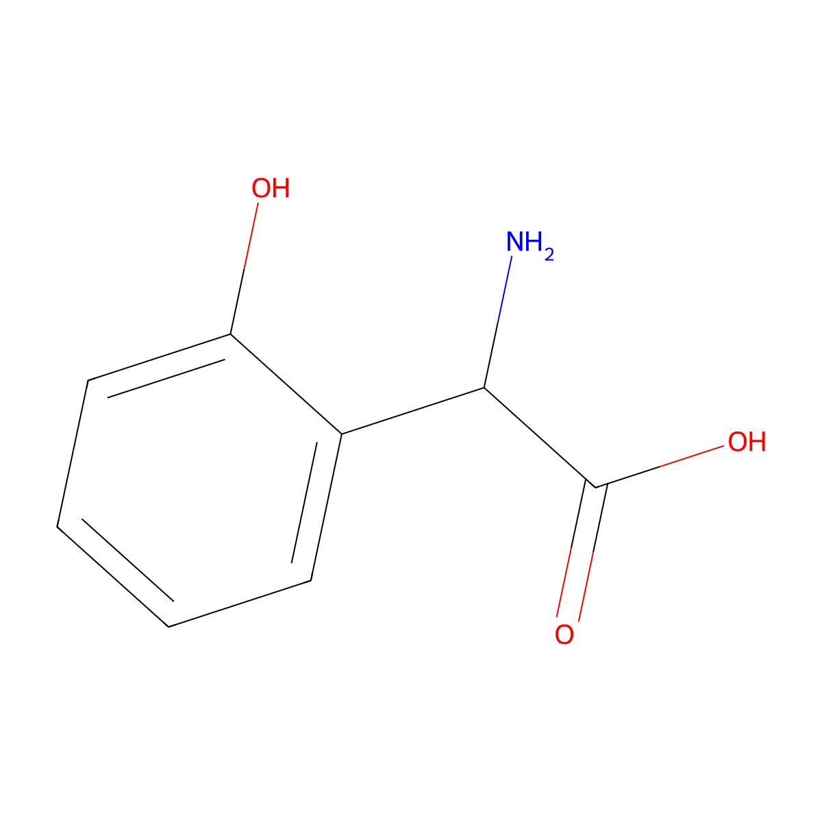 (S)-2-Amino-2-(2-hydroxyphenyl)acetic acid molecular structure, CAS 185339-08-6