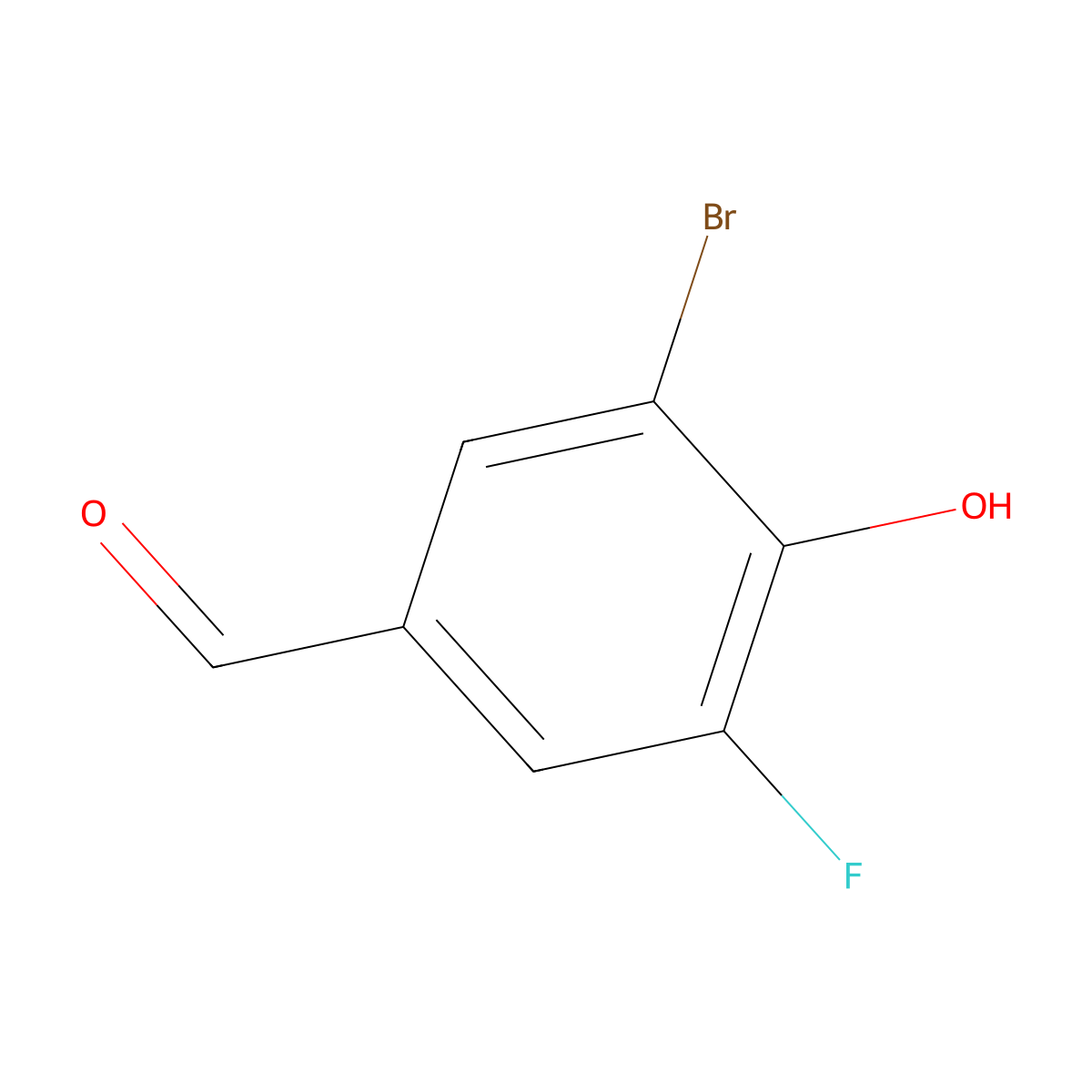3-Bromo-5-fluoro-4-hydroxybenzaldehyde molecular structure, CAS 185345-46-4