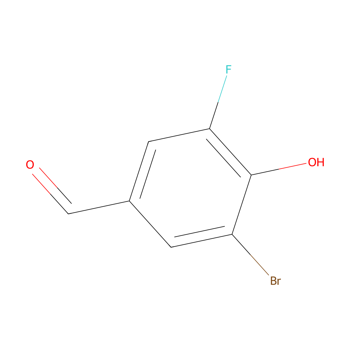 3-Bromo-5-fluoro-4-hydroxybenzaldehyde molecular structure, CAS 185345-46-4