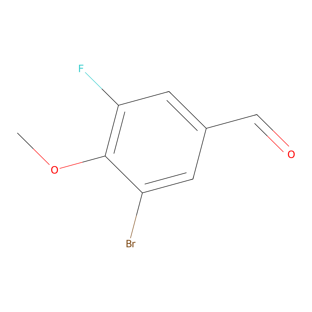 3-Bromo-5-fluoro-4-methoxybenzaldehyde molecular structure, CAS 185345-47-5