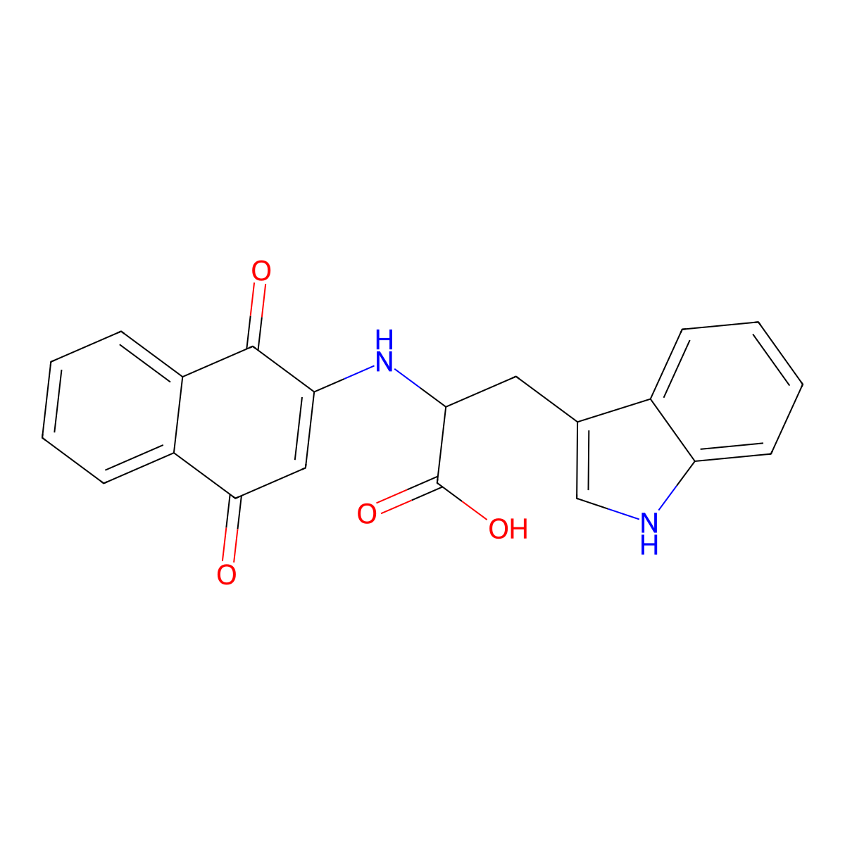 1,4-naphthoquinon-2-yl-L-tryptophan molecular structure, CAS 185351-19-3