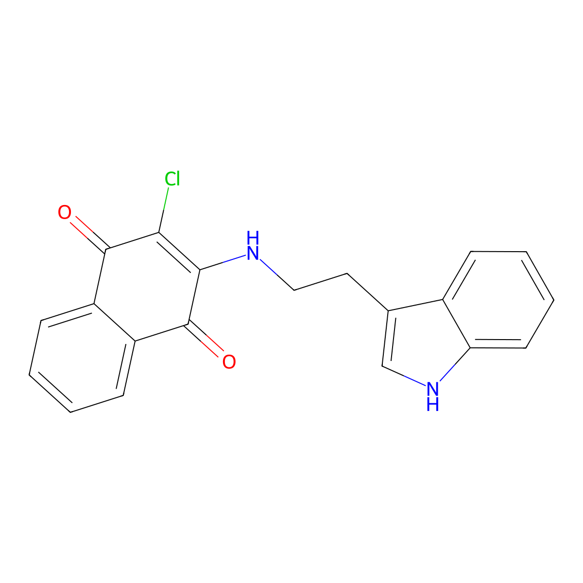 2-chloro-3-{[2-(1H-indol-3-yl)ethyl]amino}naphthoquinone molecular structure, CAS 185351-24-0