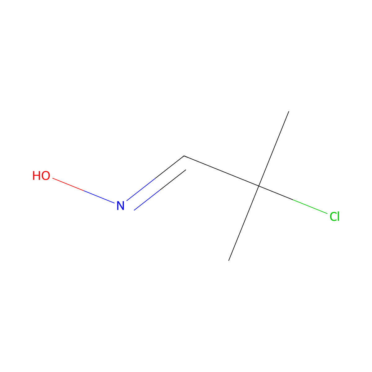 2-Chloro-2-methylpropionaldehyde oxime molecular structure, CAS 18537-69-4