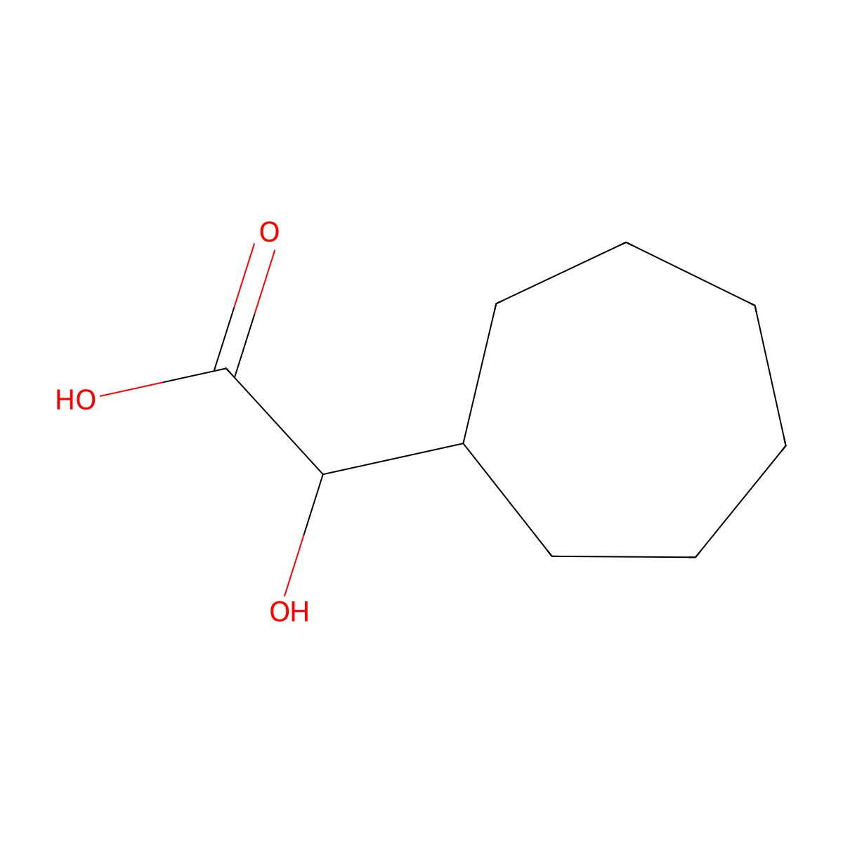 2-Cycloheptyl-2-hydroxyacetic acid molecular structure, CAS 18537-84-3