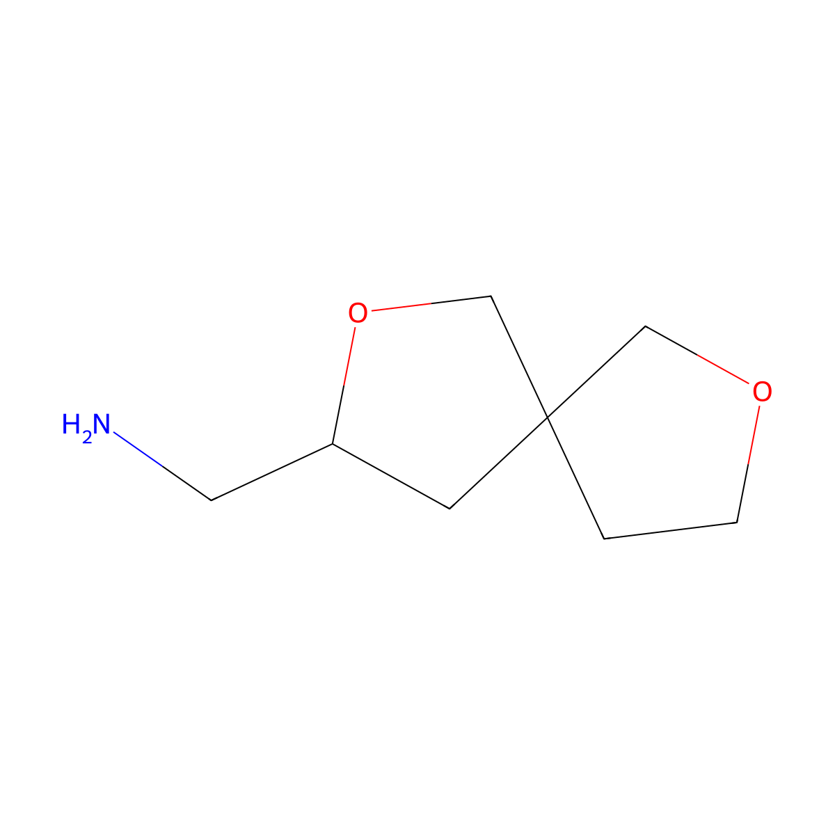 {2,7-Dioxaspiro[4.4]nonan-3-yl}methanamine molecular structure, CAS 18537-90-1