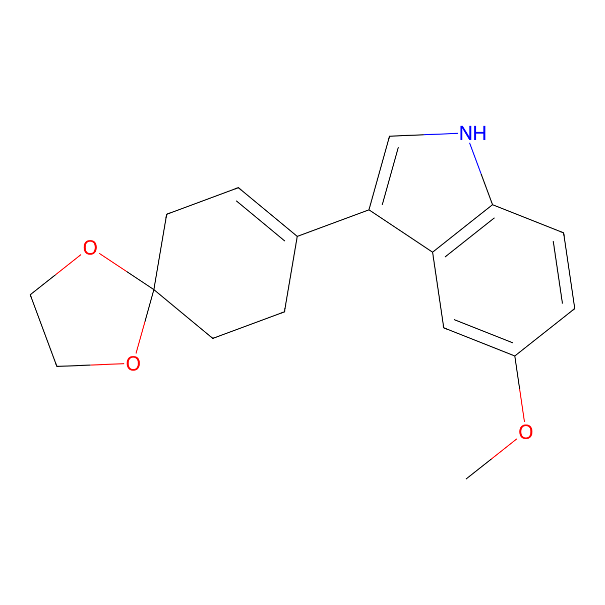 3-(1,4-Dioxaspiro[4.5]dec-7-en-8-yl)-5-methoxy-1H-indole molecular structure, CAS 185383-63-5