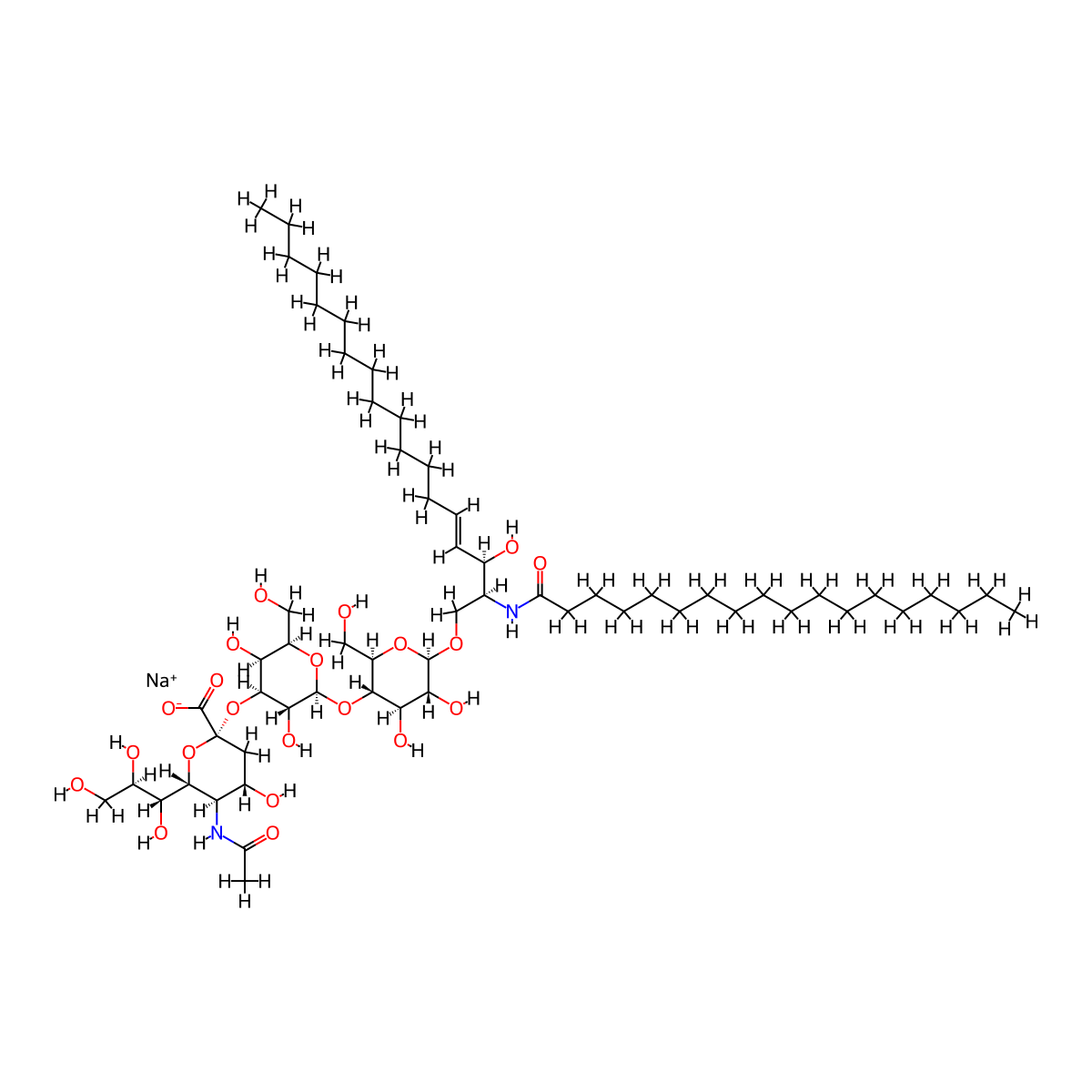 Ganglioside GM3 sodium salt molecular structure, CAS 185384-74-1