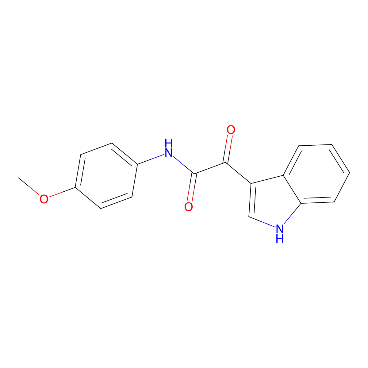 2-(1H-indol-3-yl)-N-(4-methoxyphenyl)-2-oxoacetamide molecular structure, CAS 185391-67-7