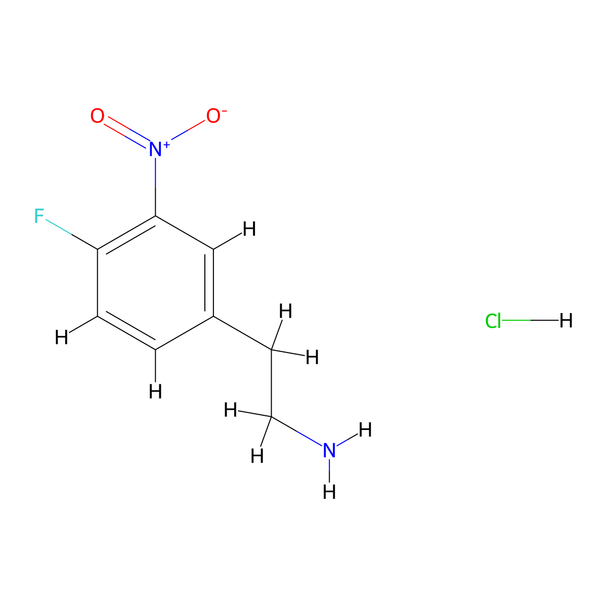 2-(4-Fluoro-3-nitrophenyl)ethan-1-amine hydrochloride molecular structure, CAS 185393-96-8