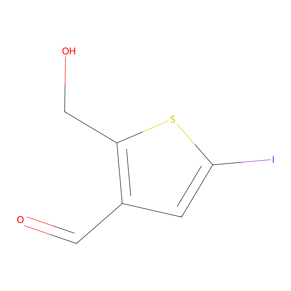 2-(Hydroxymethyl)-5-iodothiophene-3-carbaldehyde molecular structure, CAS 185395-87-3