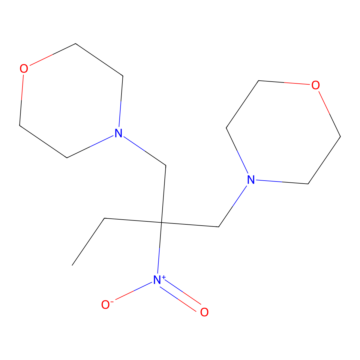 4,4'-(2-Ethyl-2-nitro-1,3-propanediyl)bismorpholine molecular structure, CAS 1854-23-5