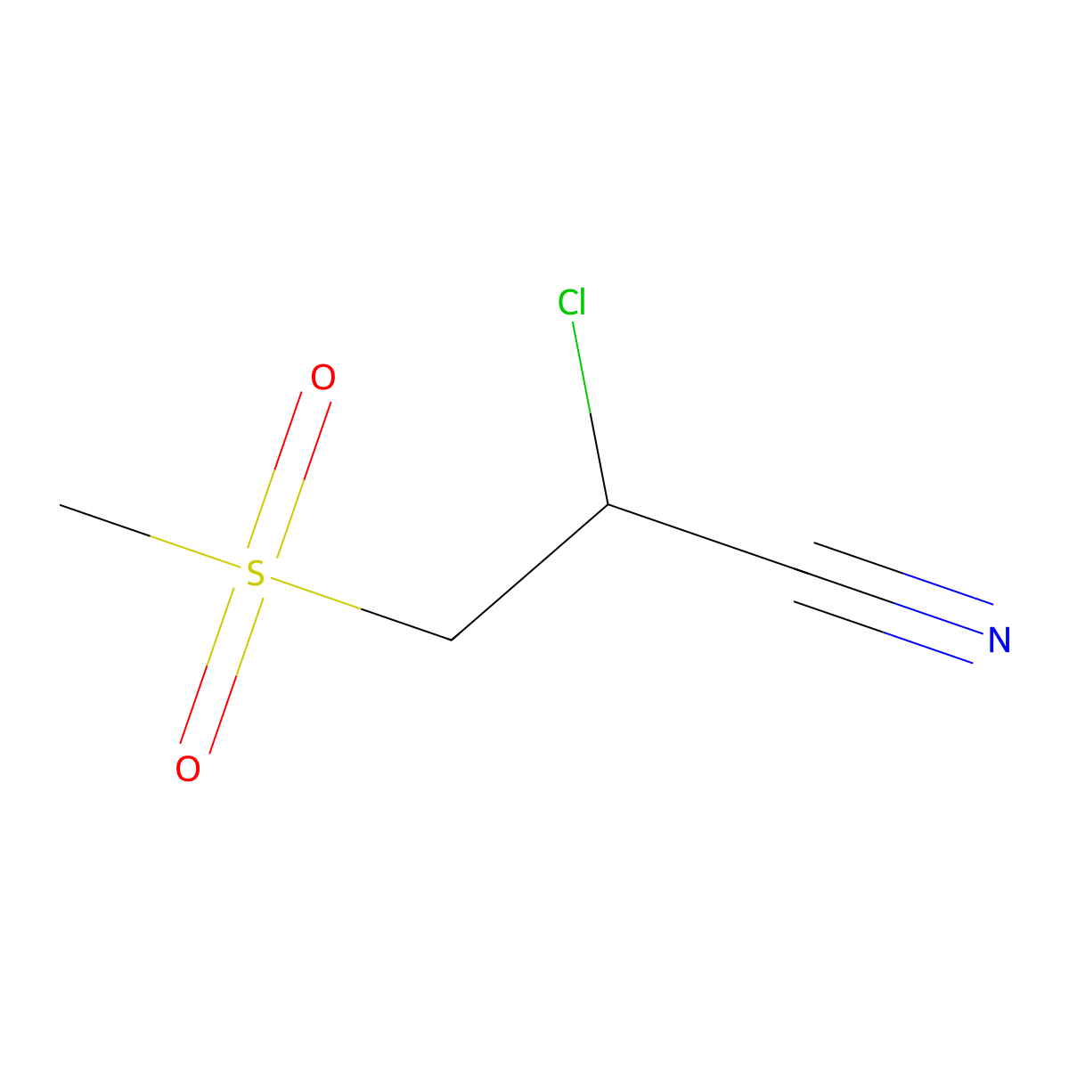 2-Chloro-3-methanesulfonylpropanenitrile molecular structure, CAS 1854-80-4