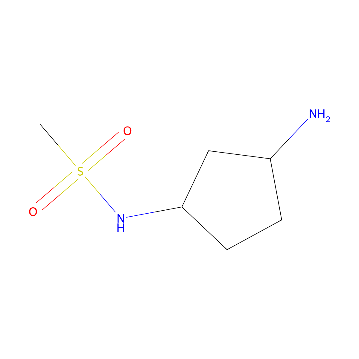 N-(3-Aminocyclopentyl)methanesulfonamide molecular structure, CAS 1854007-12-7