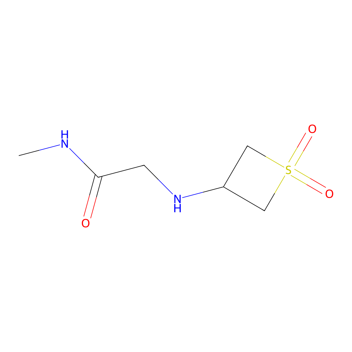 2-((1,1-Dioxidothietan-3-yl)amino)-N-methylacetamide molecular structure, CAS 1854037-66-3