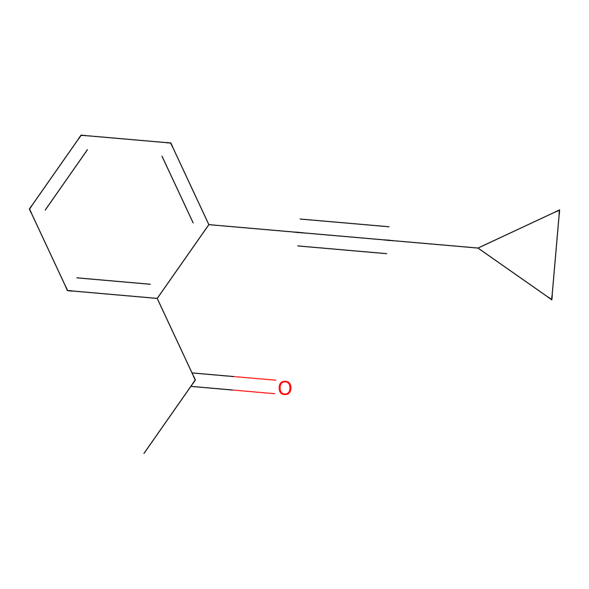 1-[2-(2-Cyclopropylethynyl)phenyl]ethanone molecular structure, CAS 1854052-05-3